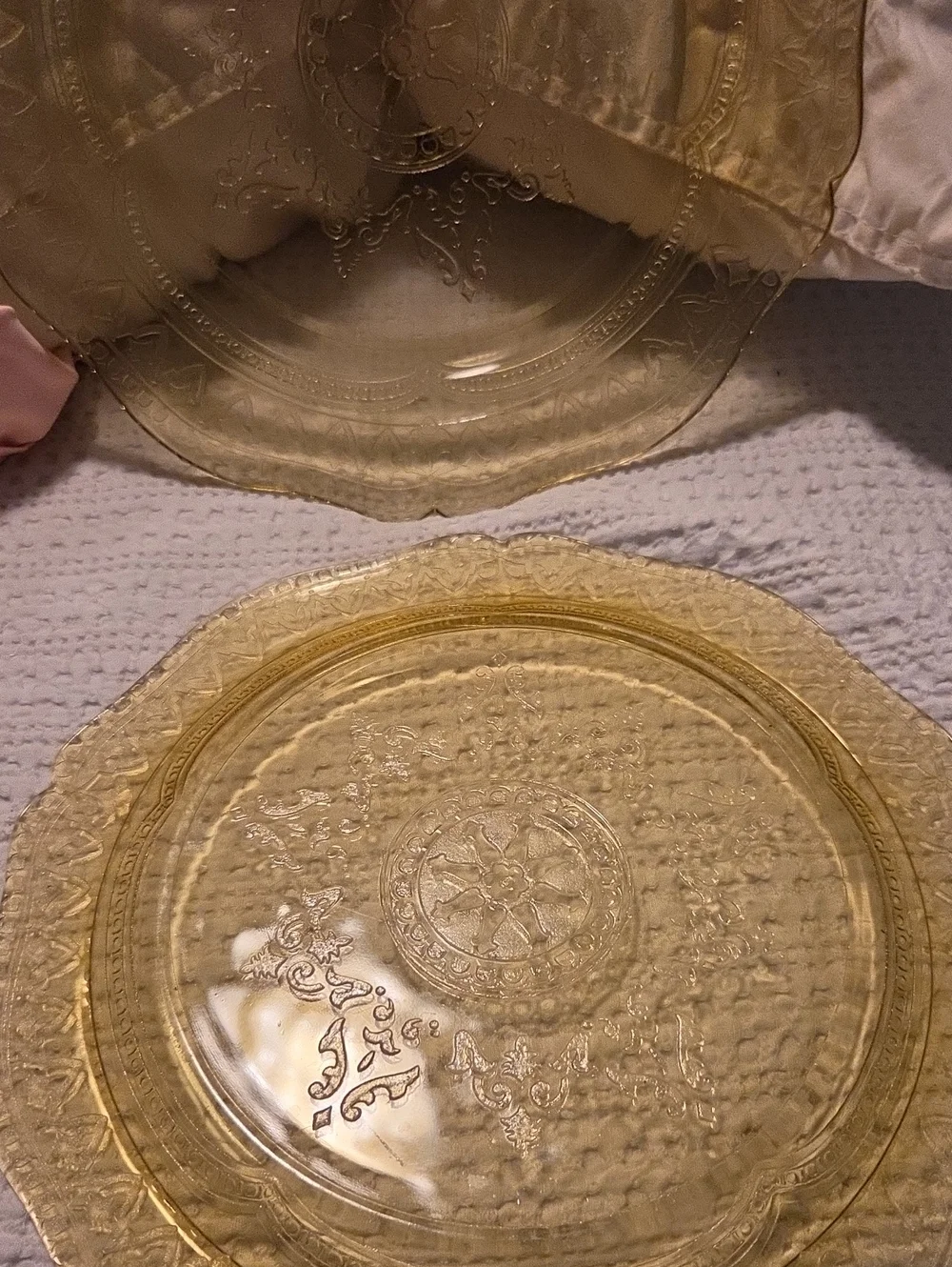 Vintage Federal Glass Patrician Spoke Pattern Dinner Plate Set Of 2